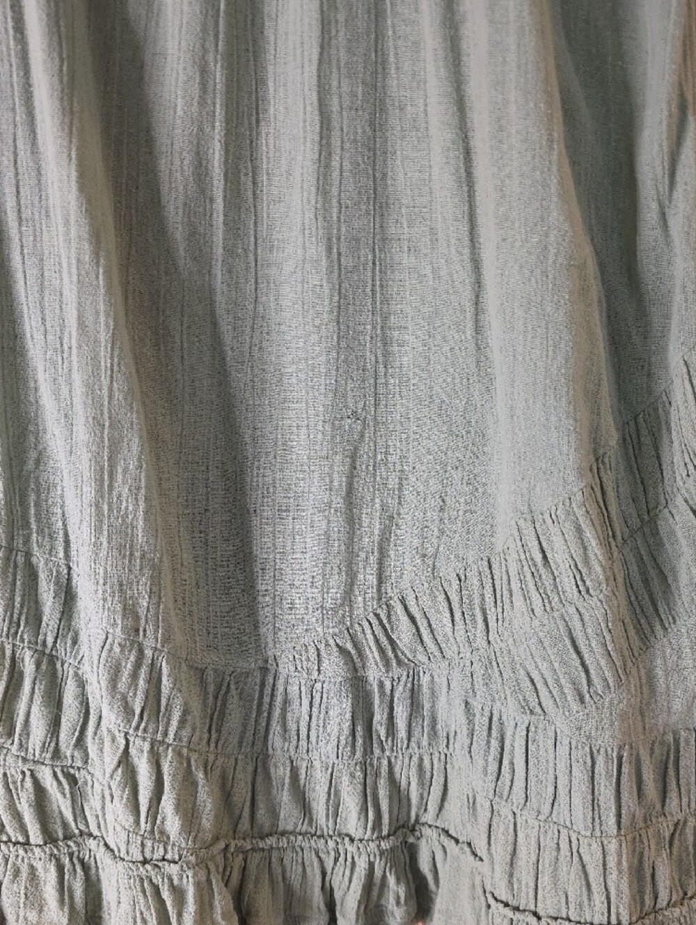 Free People Women's Sage Green Gauze Ruffle Hem Top Cottagecore Boho Size Small - Picture 3 of 6